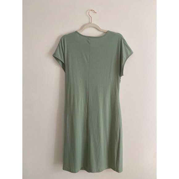 Light Sage Green Perout Dress With Side Tie Detail & Short Sleeves Size L - Picture 2 of 5